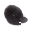 White Fox Fur Tail Metal Anal Plug - Adult Toy for Couples