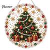 Saisonale Partygeschenke Weihnachten Acryl Baum Hängender Schmuck, Kunstperlen-Kunst DIY Malerei Feiertagszubehör Sonnenschutz, 20cm Leuchtendes Fensterdekor für