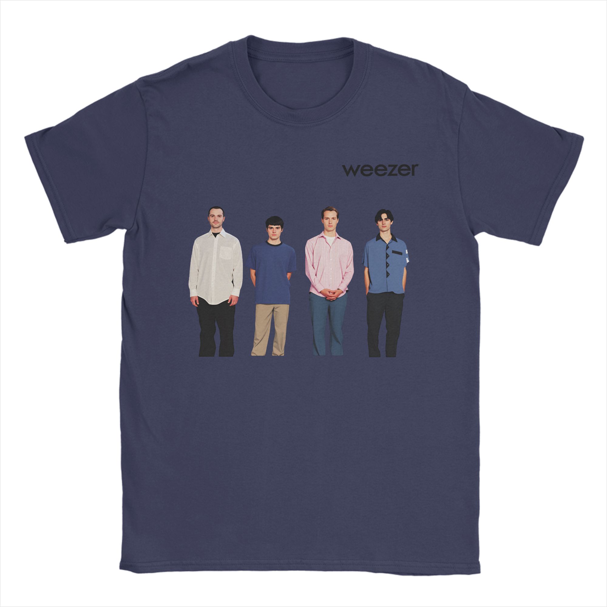 

Casual TShirt Beach Weezer Band Novelty T Shirts 100 Cotton Tee Shirt for Couple Y2K Basic Design Short Sleeve Tops 4XL