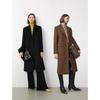 LANCY Women's Wool Blend Retro Suit Collar Coat