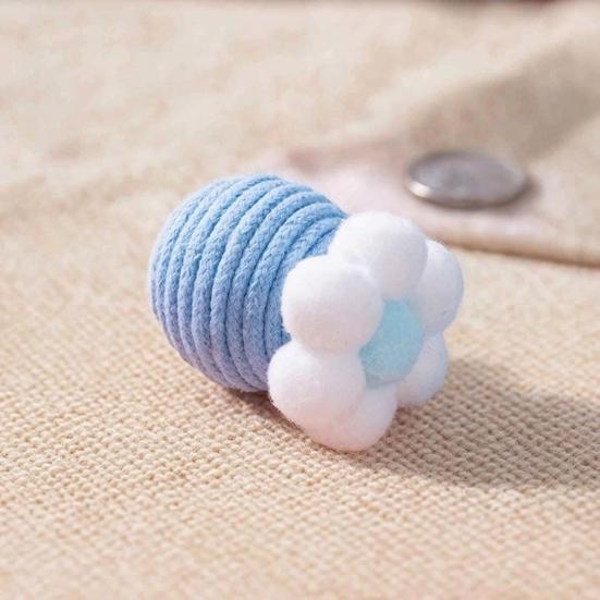 6Pcs Colorful Cat Toy Balls Cute Flower Cat Ball with Bell Kitten Chew Toy Jingle Ball for Biting Rolling Indoor Cat Entertainment