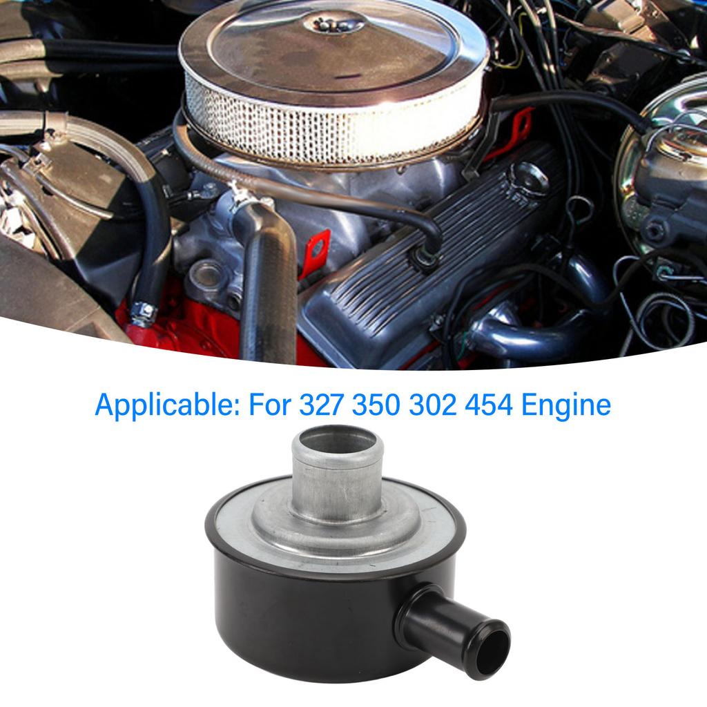 Black Valve Cover Push In Breather Easy To Mount Reliable Performance 9241BLK for 327 350 302 454 Engine