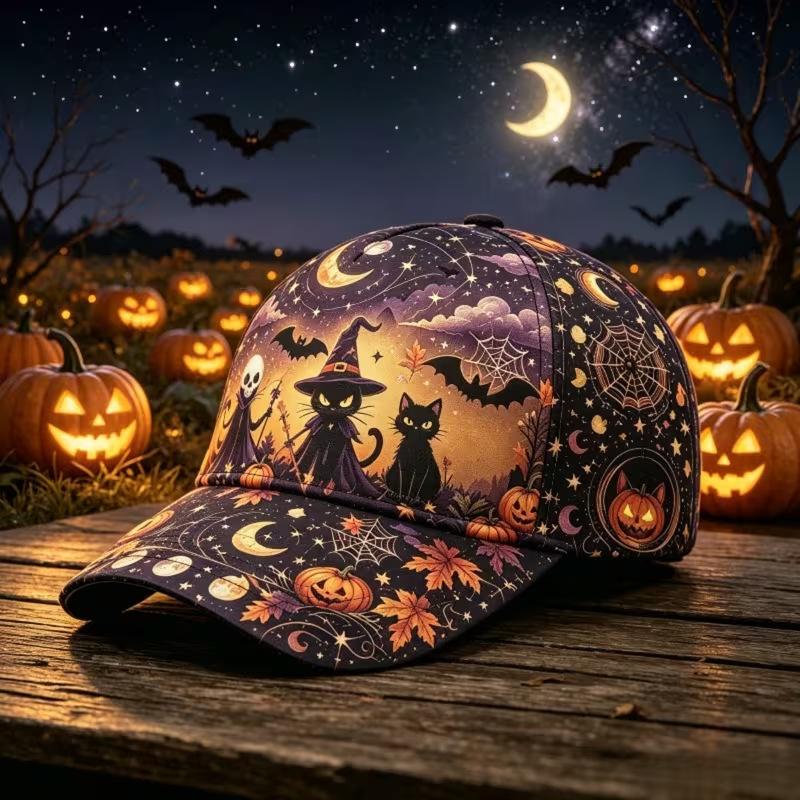 D Hot Sale Halloween Garden Morning Wear Baseball Cap Digital Printing Festival Celebration Pumpkin Cap