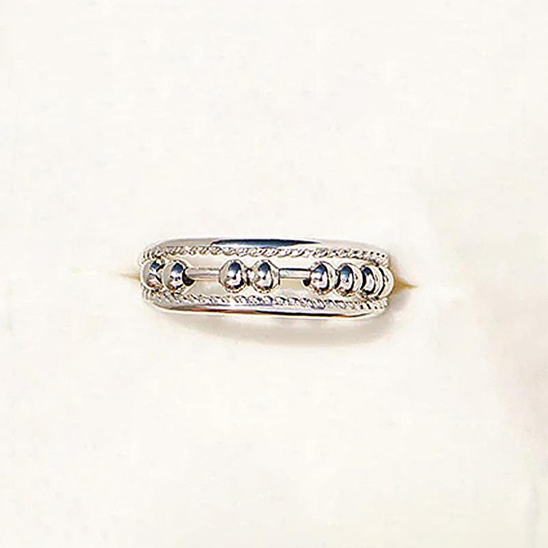 Tide Brand Ring Women, Creative Movable Bead Jewelry, Niche Design Personalized Ring