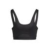 Adidas Solid Color Logo Print Sleeveless Square Neck Sports Bra Women Sports Underwear Black HZ9024
