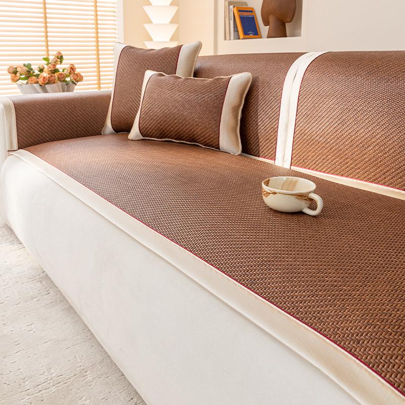 Summer Funda Sofá Home Cool Feeling Slipcover Non-slip Ay Tsao Rattan Mat Sofa Cushion Couch Sofa Cover