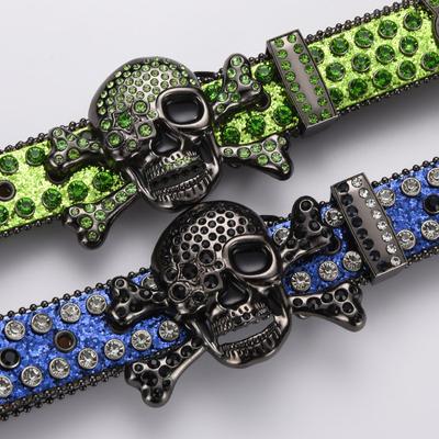 Wind Schädel Diamant Gürtel Schnalle Hip Hop Dekorative Strass Hose Gürtel Flut