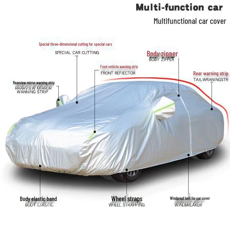 All-Weather Waterproof Oxford Cloth Sedan Car Cover with Sun Protection Upgraded Blue Oxford