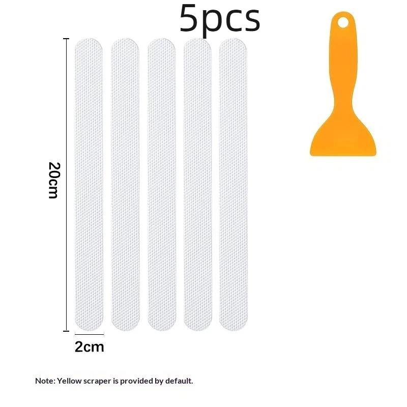Self-Adhesive Anti-Slip Shower Stickers 24Pcs Safety Bathtub Floor Strips with Scraper for Kids Shower Room Bathroom 5pcs