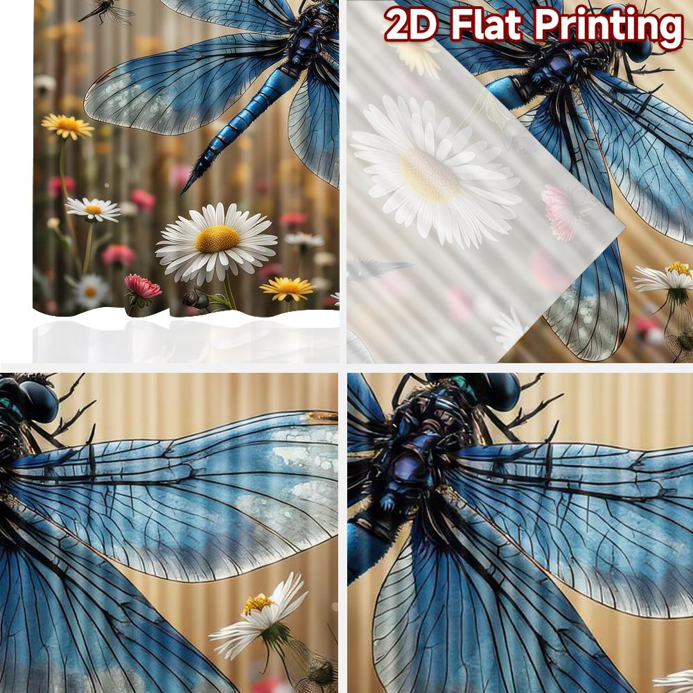 2D Flat Photography Backdrop Tapestry Dragonfly In Flower Field 100% Polyester Family Party Decoration Perfect for New Year