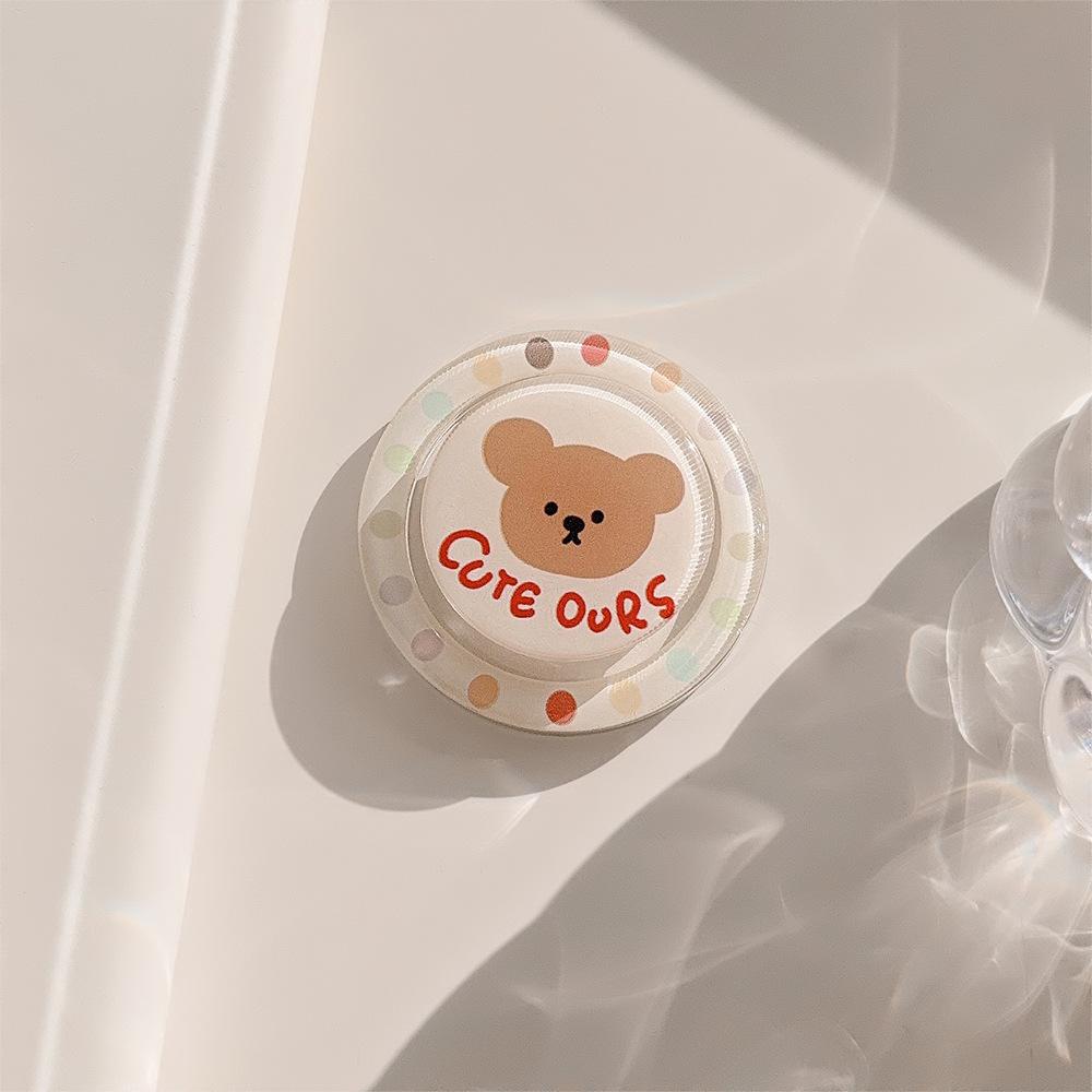 Cartoon cute polka dot bear stand phone case