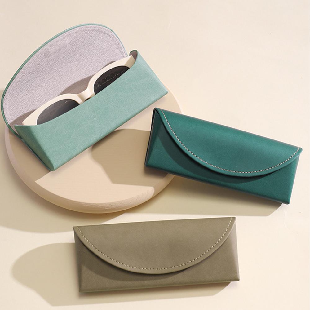 Colorful PU Leather Eyeglass Case For Prescription Reading Sunglasses Rigid Case Women Men Trendy Small Box Glasses Accessories