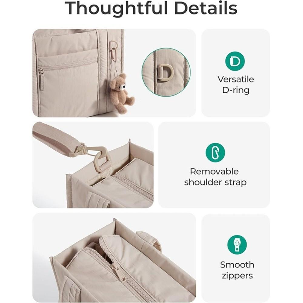 Nylon Puffer Tote Bag for Women Large Capacity Water-resistant Puffy Handbag Multiple Pockets Casual Quilted Crossbody Bag