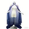 Halloween Costume Women Shawl Cape Cloak Medieval Neck Cape Shawl Cosplay Princess Witch Bride Party Chiffon Light Coat Robe