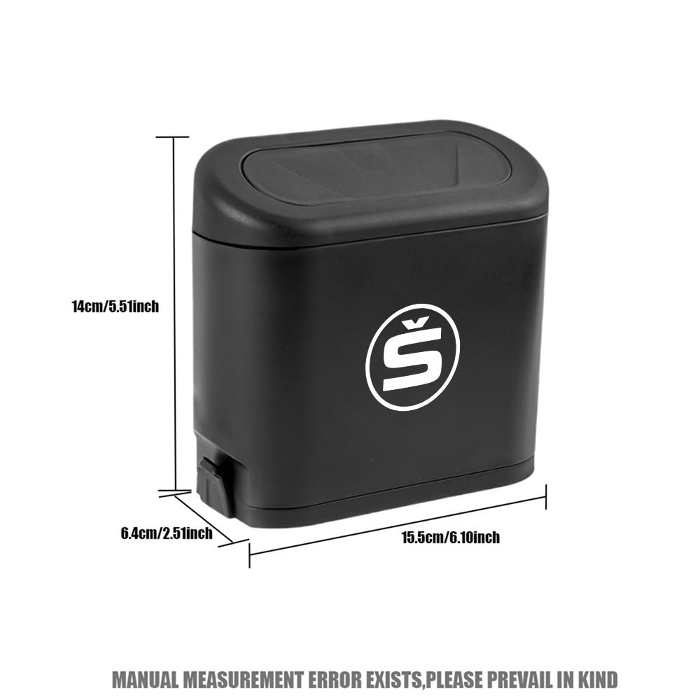 ABS Press Type Car Trash Can Hanging Trash Can Dust Box Storage Box For Skoda S Octavia VII Rapid Fabia Kodiaq Karoq Kamiq Rapid kyhj94