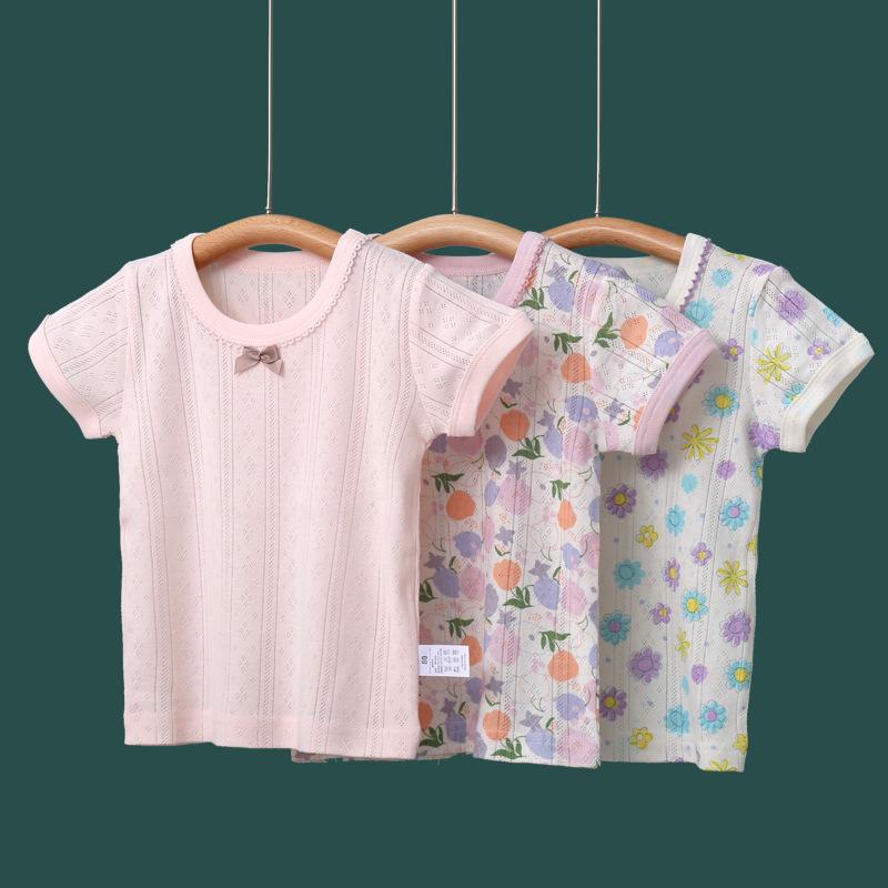 Japanese Style Girls  Summer Cotton T-Shirt - Class A, Cute, Short Sleeve 90cm