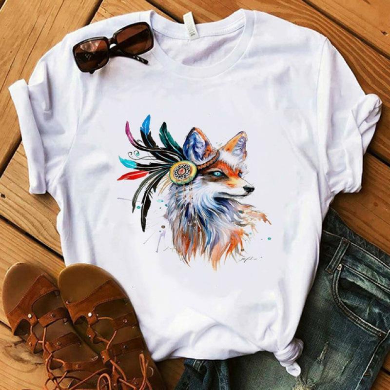 Cartoon Printed T-Shirt Women'S Short Sleeve Women'S Clothing