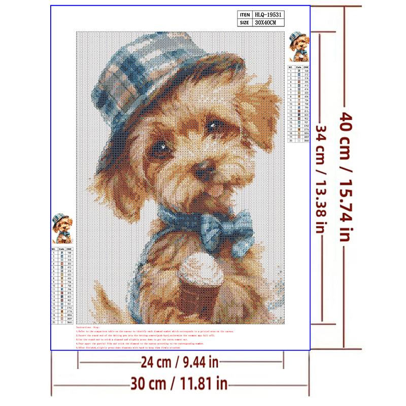 5d DIY Diamond Painting Cross Stitch Cute Pet Puppy Diamond Embroidery Mosaic Full Round Drill Home Decor Arts
