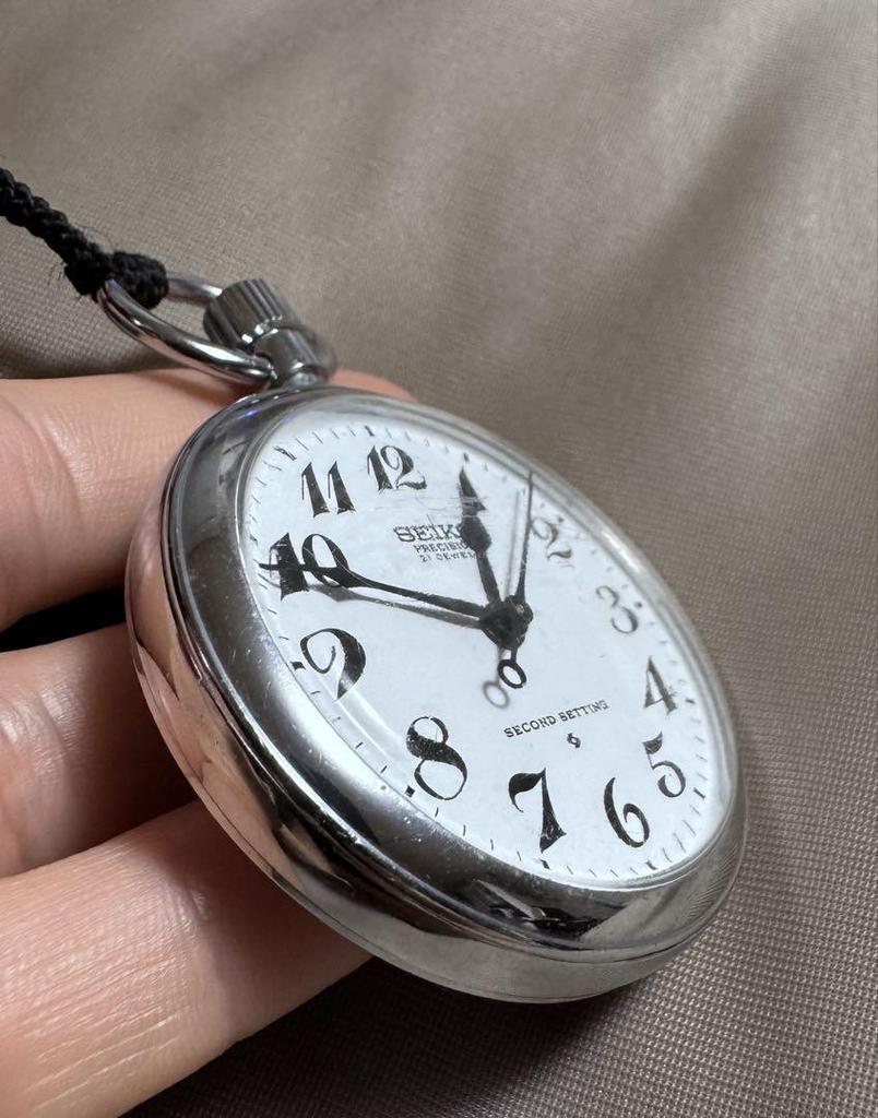 [USED] SEIKO pocket watch with white dial, steel