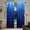 2Pcs Whimsical Fantasy Blue Night Starry Sky Printed Curtains Vibrant Home Decor For Bedroom Bathroom Living Room 29.53X65.35In