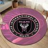 Inter Miami CF Round Area Rug,Carpet Rug for Living Room Bedroom Sofa Playroom Decor,Non-slip Floor Mat
