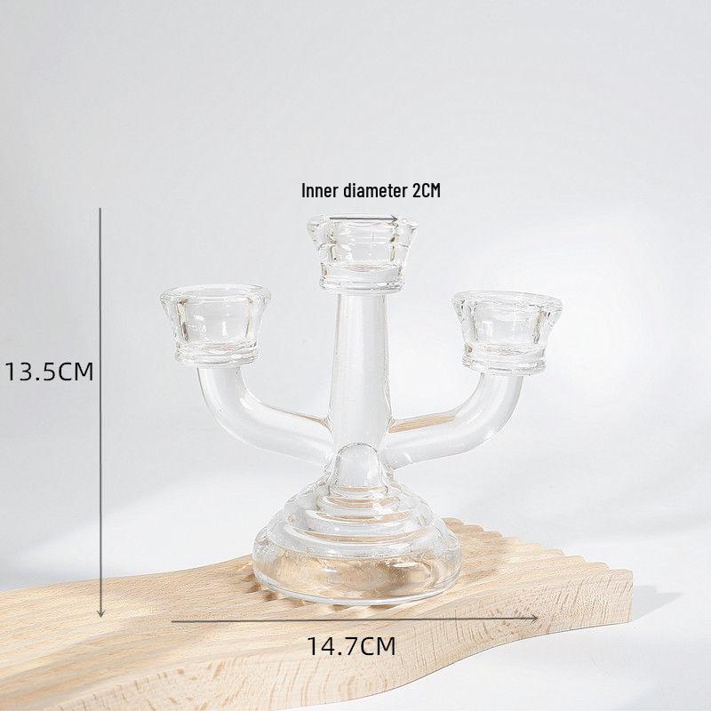 Castiçal de Vidro Transparente Canelado para Aromaterapia e Decoração de Fotografia