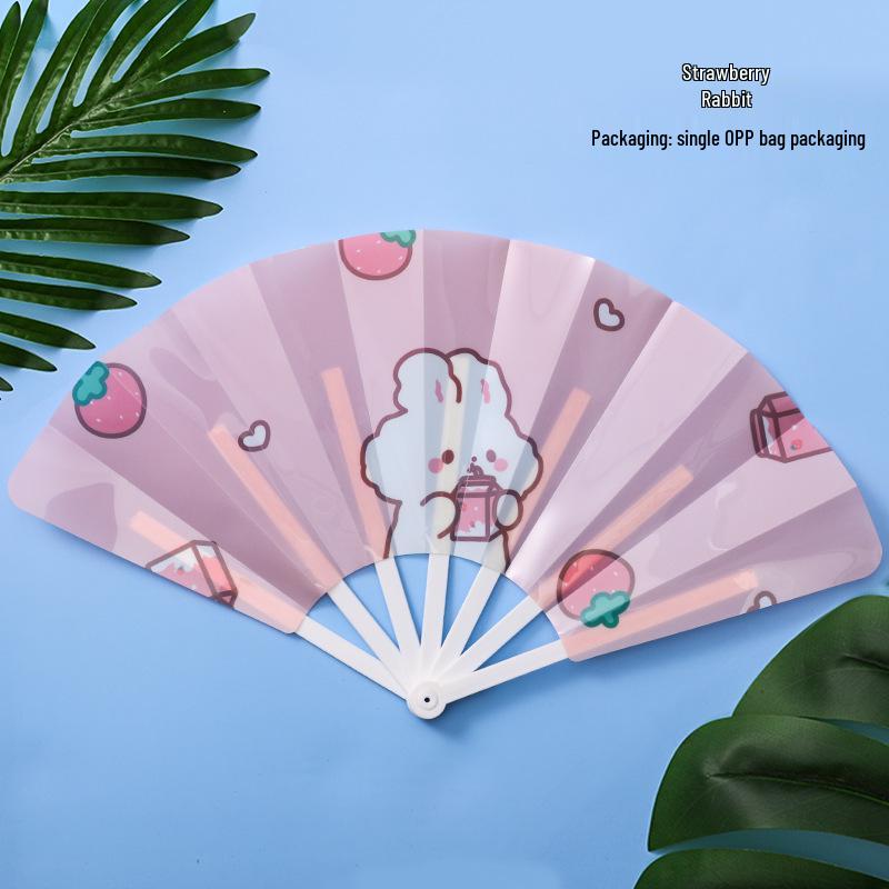 

Kids Cartoon Handheld Folding Fan, Portable Seven-Fold Plastic Design 24cm x 43.5cm