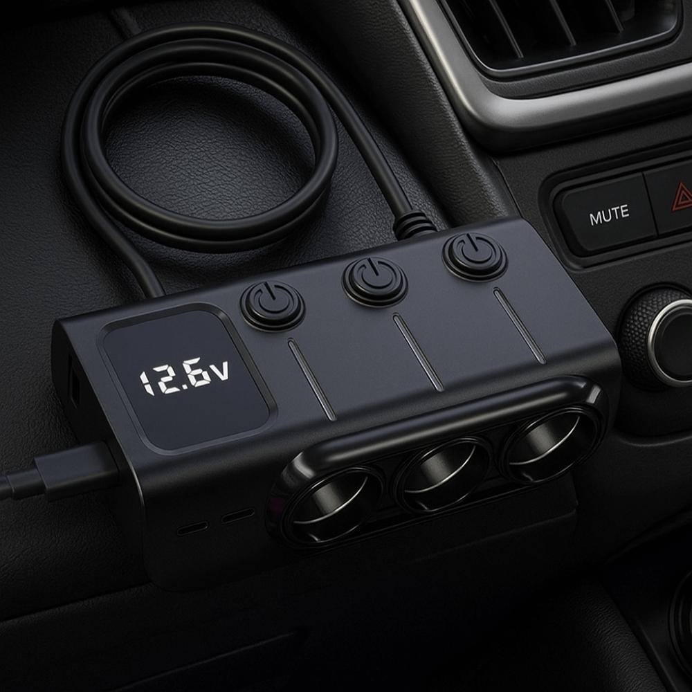 Multi Ports Car Charger Adapter 12V/24V Car Plug Splitter Easy To Use Car Socket Splitter  for Car