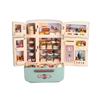 Kids' Mini Kitchen Pretend Play Double Door Fridge Toy with Miniature Food
