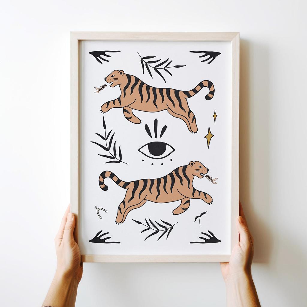 Plakat ilustracja tygrysy