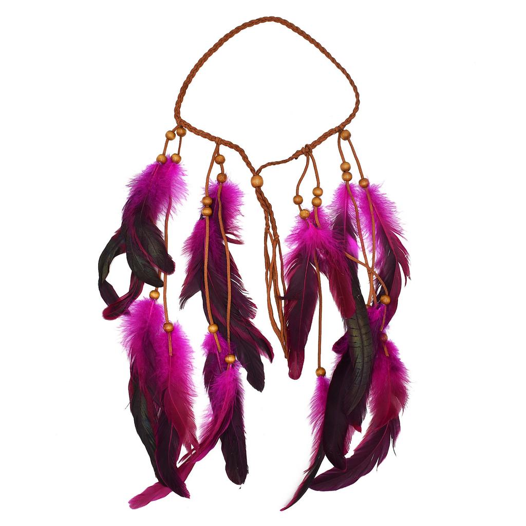 Böhmisches Feder-Stirnband mit langen Fransen Ethnisches Stirnband für Frauen Festival-Accessoires