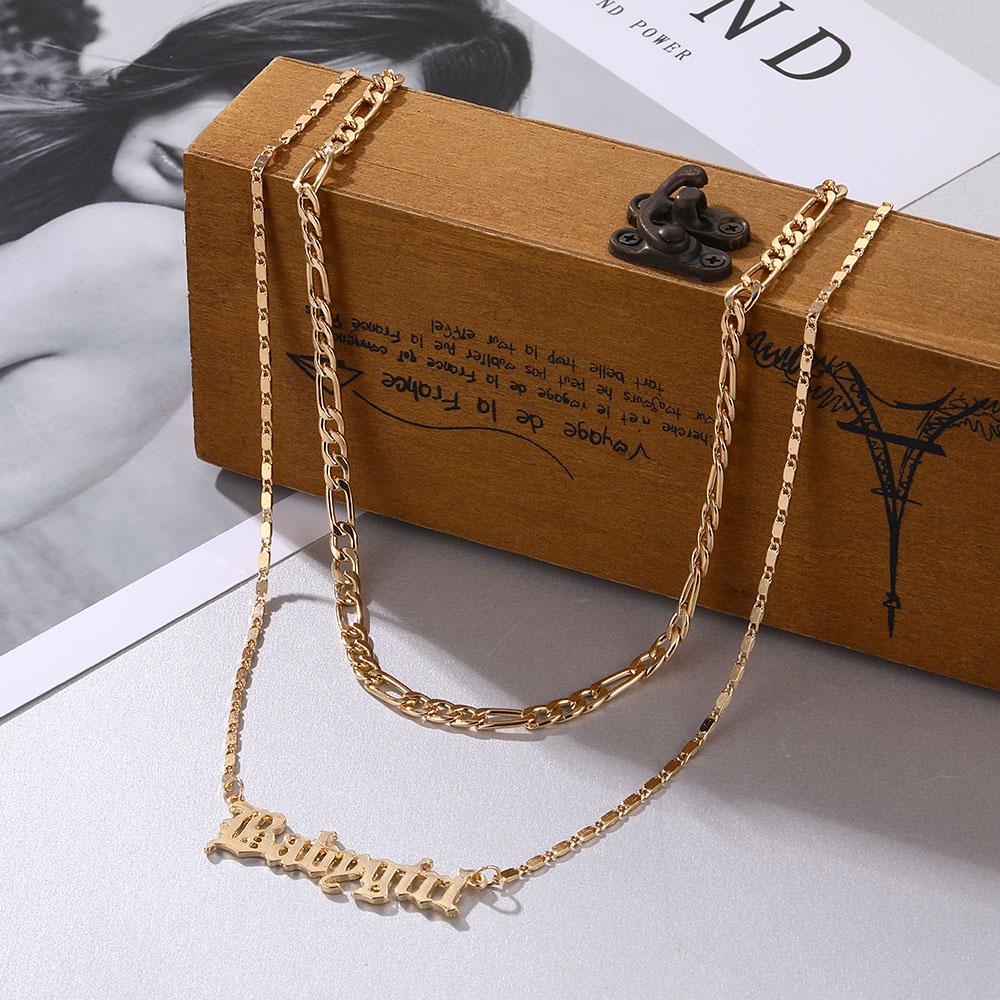 Y2K Moda damska Biżuteria Alfabetyczna królowa Biżuteria Szlachetny naszyjnik Charm Naszyjnik