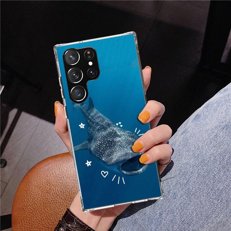 Coque de téléphone Requin-Baleine Océanique Pour Samsung Galaxy S24 S25 Edge S26 Ultra S23 S22 S21 Plus S20 FE + Housse Personnalisée Imprimée Galaxy