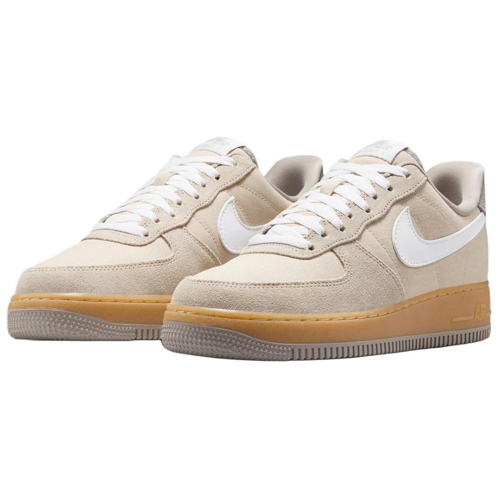 Nike Air Force 1 07 Light Khaki College Grey Gum Women Sneakers Cream Gum-Yellow White HV4306-234