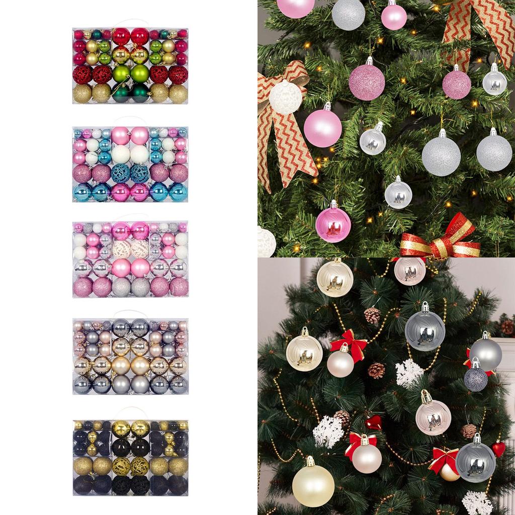 100x Boules de Noël Ornements Décoration Arbre DIY Pendentifs Boules de Noël Suspendues pour la Saint-Valentin Fête de Fête Mariage Intérieur