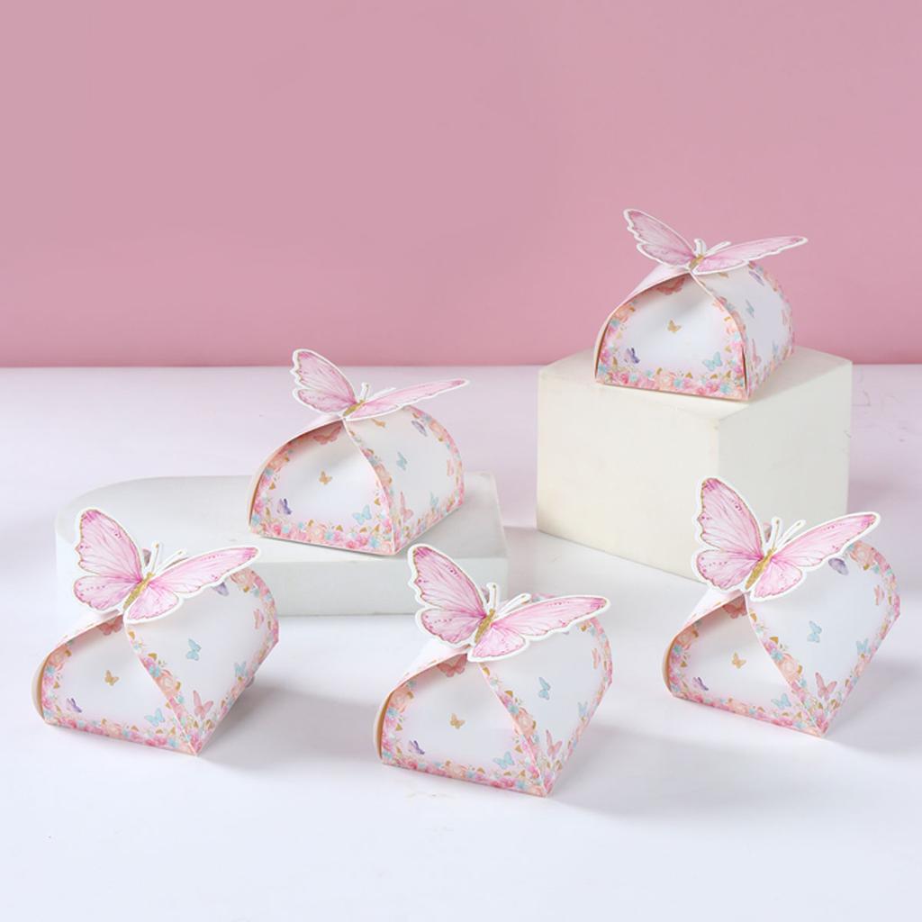 12pcs Butterfly Candy Boxes Gifts Packing Paper Boxes Birthday Party Decorations Girls Wedding Baby Shower Favors For Guest