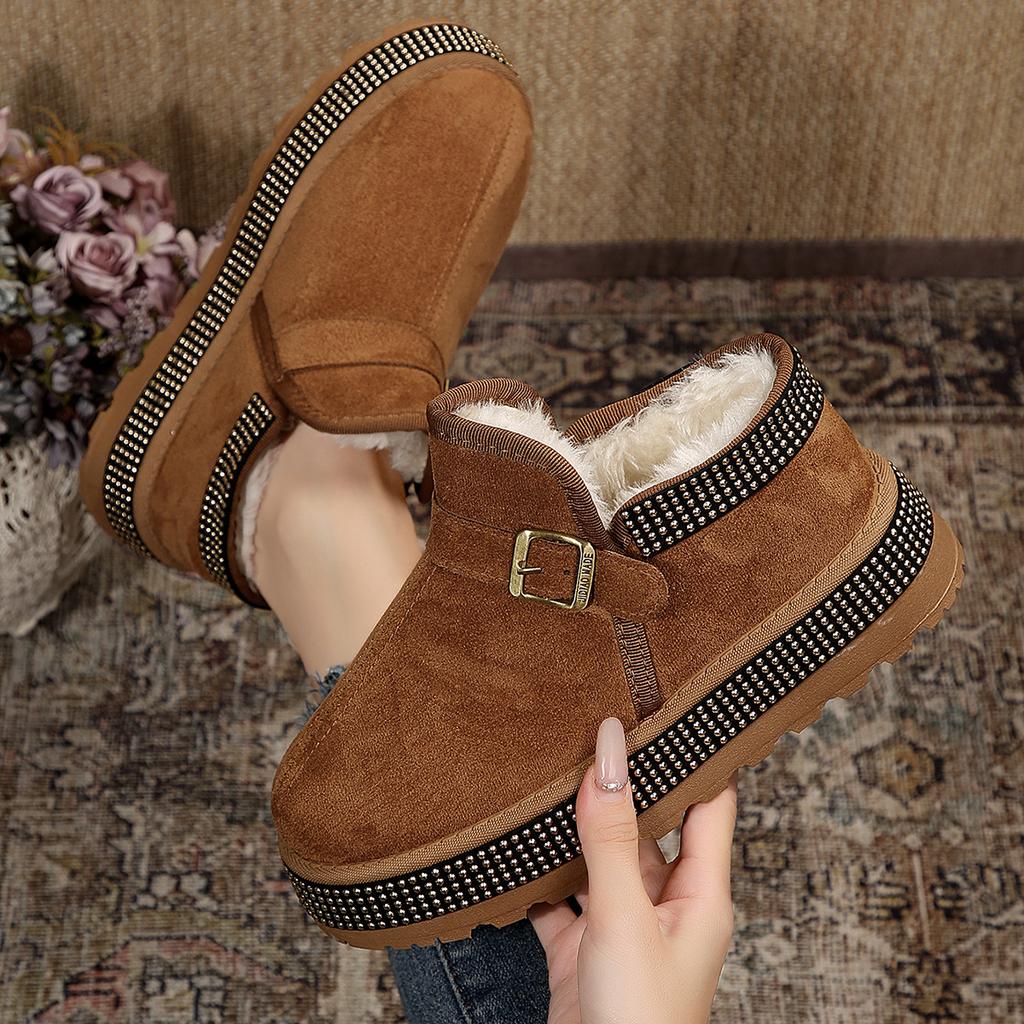 Fashion 2025 Women Anti-slip Ankle Boots Trend Comfortable Platform Boots Shallow Round Toe Casual Shoes for Women Zapatos De Mujer