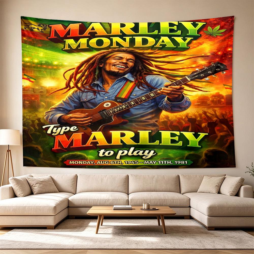 Bob Marley Reggae Music Legend Wall Hanging Decor Tapestry, Perfect Home Decor, Suitable for Dorm, Living Room, Parties