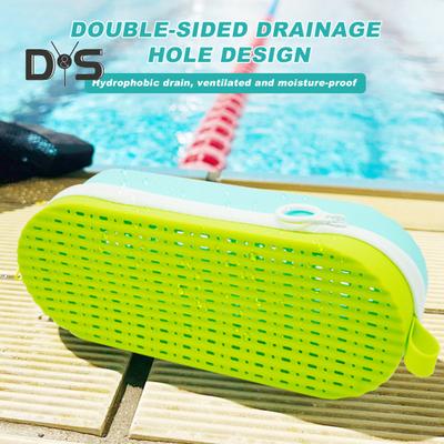 Silicone Swimming Goggle Case with Drain Hole Lightweight Shockproof Goggle Protective Box for Swimming Goggles