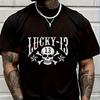 2026 Motorrad Herren T-Shirt Lässig Gotisch Pirat Totenkopf mit Knochen T-Shirt Kurzarm Sommer Chopper Vintage Streetwear Top T-Shirts