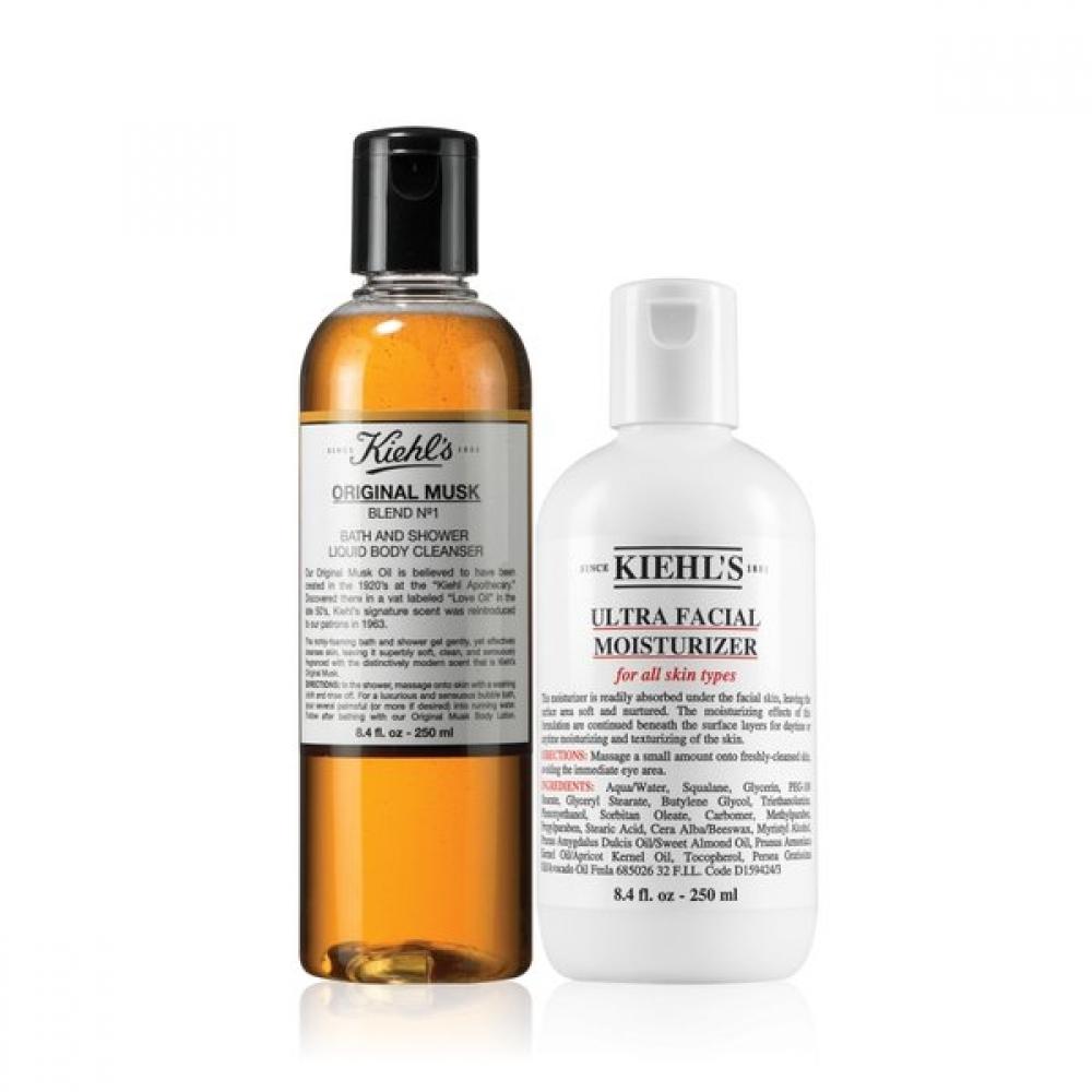 Kiehl S muSk Body cleanSer 250ml + Ultra Facial moiSturizer 250ml Single option