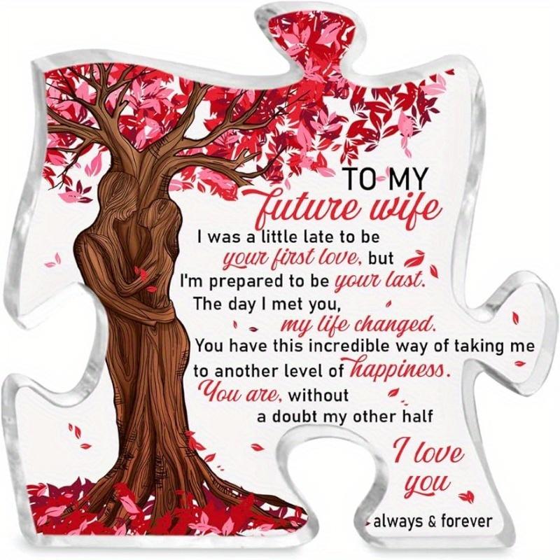 

To My Future Wife Puzzle Plaque - Romantic Acrylic Gift with Photography Utility чистый