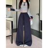 2026 Spring Plus Size Women's Wide-Leg Drawstring Pants - Casual, Elastic Waist, High-Waisted, Slimming Fit