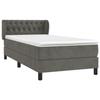 3127644 vidaXL Lit à sommier tapissier et matelas Gris foncé 90x190 cm Velours
