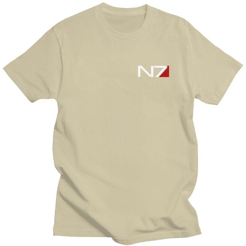 Custom Video Game Mass Effect N7 Tshirt for Men Short Sleeves Leisure T Shirt Tshirt 100 Cotton Tees Gift