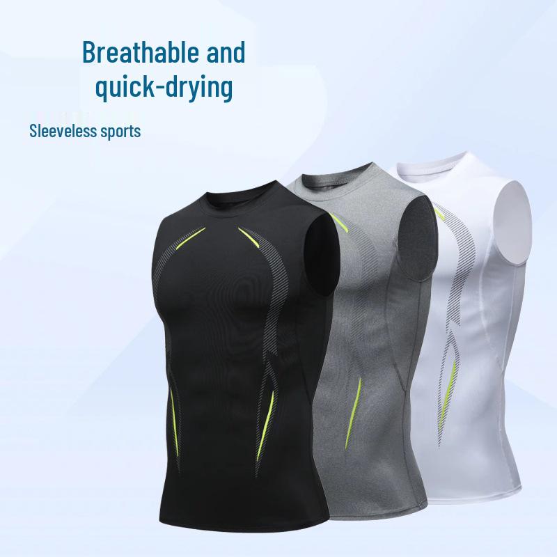 

High Elastic Quick-Dry Sports Vest - Sleeveless Summer Fitness Bodysuit for Basketball, Running, and Training. XL серый