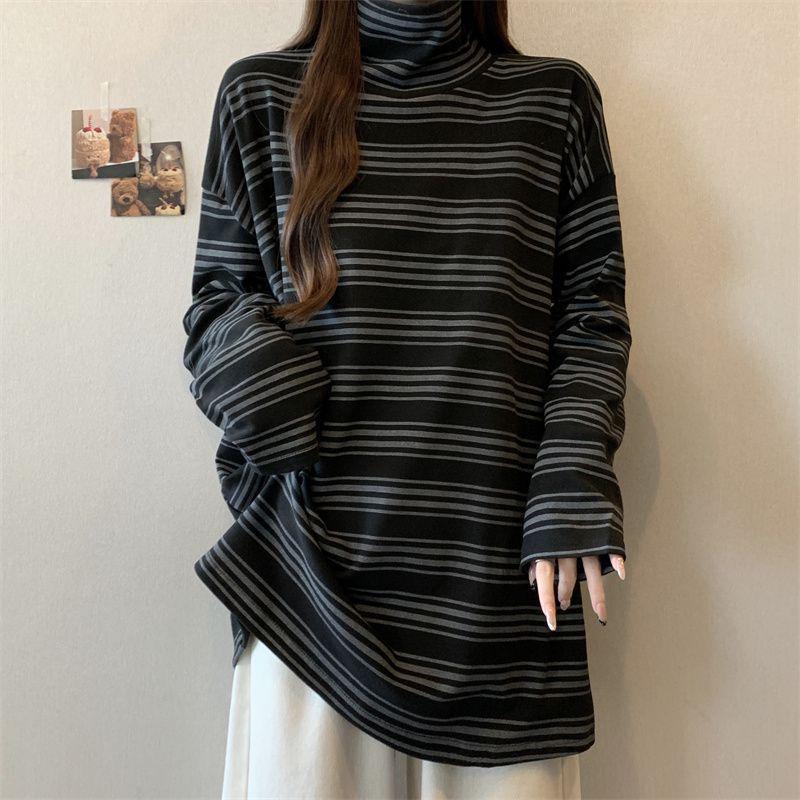 

Plus Size German Velvet High Neck Long Sleeve Women s Top - Slimming, Flaw-Hiding, Versatile, Mid-Length for Autumn/Winter. S (Recommended 60-80 Jin)