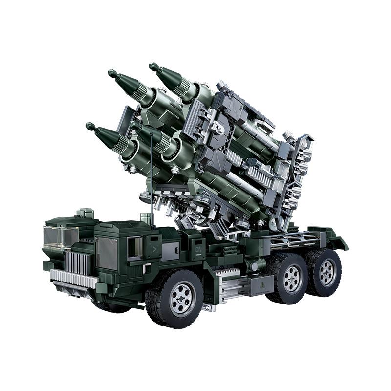 Chizao T2231-33 Explosion-Proof Armored Tank & Missile Vehicle Building Blocks Toy Model