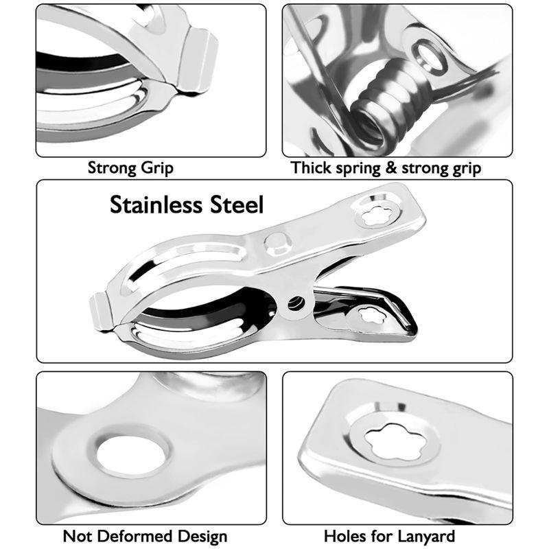 ABIY Garden Clips, 40 PCS Stainless Steel Heavy Duty Greenhouse Clamps For Secure Netting And Covers