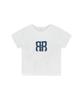 ROCKCAKE Square Logo Denim Top - White